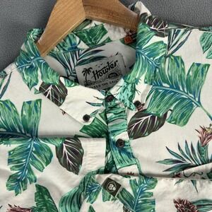 Howler Bros Shirt Small 2XL Green Colorful Floral Hawaiian Tropical Camp Travel